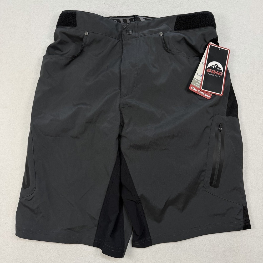 Zoic Ether 12" Men's Large Mountain Cycling Shorts w/ 7" Essential Liner Black